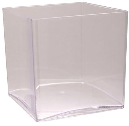 Acrylic Cube Vases - 10cm, 15cm, and 18cm - Vases for Flowers, Candles, and Succulents - Modern and Stylish. (2 Vases, 18cm Cube)