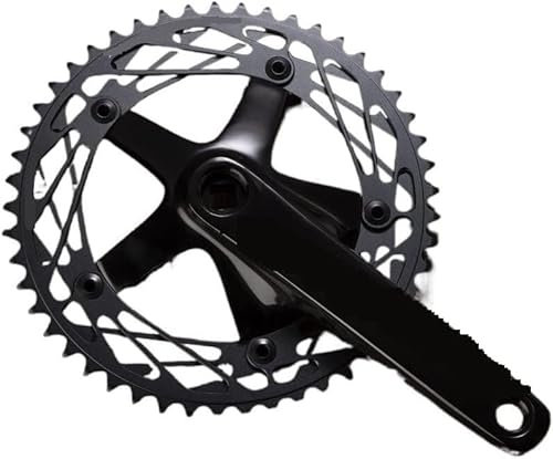 Kurbelgarnitur,Fahrrad Kurbel Arm Set, Fahrradkurbel Fixed Gear Fahrradkurbel 49t Kurbelgarnitur Spurfeste Kurbel Fixie Fahrradteile Vierkantloch 165 mm BCD 144 mm Fahrradteile Fahrradkurbelgarnitur