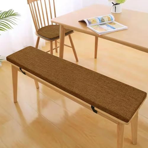 Xinwanhong 3 cm Dickes Sitzkissen Bankauflage, Bankkissen Bankauflage, Waschbare Stuhlkissen Bankpolster, Polsterauflage Auflage für Gartenmöbel, Terrasse, Braune Kaffeefarbe, 90 * 35 * 3