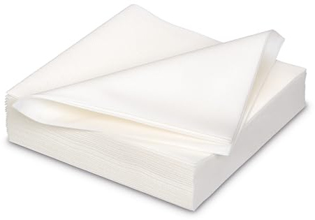 AVA Servietten stoffähnlich 40x40cm 25 Stück - Farbauswahl - Airlaid saugstark - Einweg Tischservietten zum Falten - Einfarbige Papierservietten für Hochzeit Geburtstag Gastronomie - Weiß