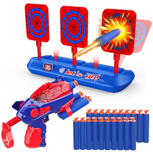 Kids Toys for 3-9 Year Old Boys, Electronic Digital Target with Gun Early Christmas Xmas Presents Toy for Nerf Toys 3-9 Year Old Boy Gifts Toys for 3-12 Year Olds Boys Toys Age 3-9 Stocking Filler