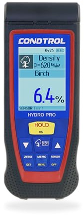 CONDTROL - Feuchtigkeitsmesser HYDRO PRO - Schnelle Messung von Holzfeuchtigkeit und Baumaterialien - 3 präzise Sensoren - Lieferung mit Zubehör - 2+1 Jahre Garantie