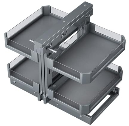 Armadietto ad angolo cieco, organizer per armadietto estraibile, organizer per armadio estensibile con cassetto portaoggetti scorrevole per casa, cucina, bagno 800frame