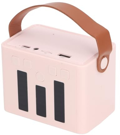 Keenso Karaoke-Lautsprecher mit Mikrofon, Tragbares Mini-Gerät mit LED-Licht für Partys, Eingebauter Lithium-Akku
