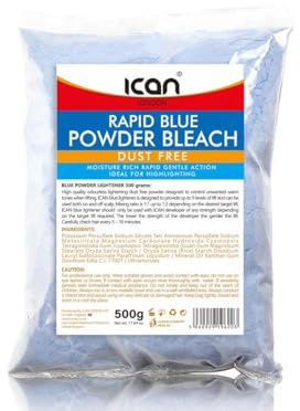 ican London Dust Free Rapid Blue Powder Bleach Hair Lightener 500gram Packet