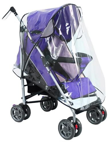 Universal Rain Cover for Pushchair - Large Transparent Shield for Outdoor Travel, Wind & Dust Protection, Fits Most Strollers, Buggies and Joggers