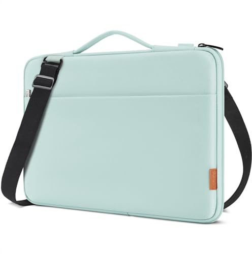 DOMISO 16 Zoll Laptop Tasche Hülle Wasserdicht Stoßfestes Notebook Sleeve Case Schultertasche für 16 Dell/HP Pavilion Envy/ThinkPad IdeaPad/ASUS Vivobook,Minzgrün