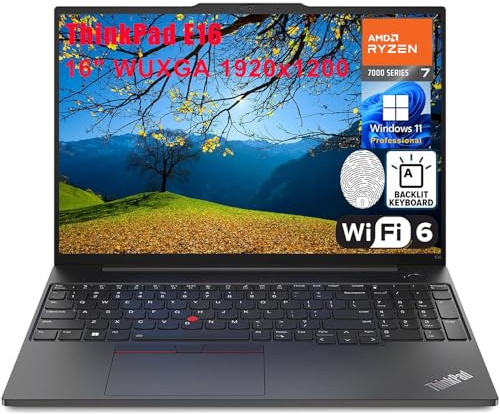 Lenovo ThinkPad E16 - Laptop empresarial FHD+ de 16 pulgadas, AMD Octa-Core Ryzen 7 7730U (Beat i7-1355U), 24GB DDR4 RAM, 1TB PCIe SSD, WiFi 6, teclado retroiluminado, lector de huellas dactilares,