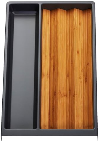 Orga-Box universalinsats SEPARADO Individual grained slate grey (300 x 474 x 51 mm) Lådinsats från 40 cm skåpbredd inkl. kryddinsats i bambu