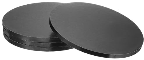 sourcing map 4pcs Cake Boards, 10In Round Cake Drum Circle Black | Cake Base ,Grease Proof Pastry Board,for Cake Baking Wedding Birthday Party Supplies