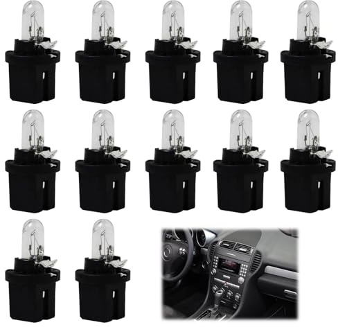 EuAcesry 12 Pcs Ampoules Led T5 B8.5d Pour Tableau De Bord De Voiture 12 V 2 W, Universelles Pour Éclairage Intérieur De Voiture, Blanc Super Brillant