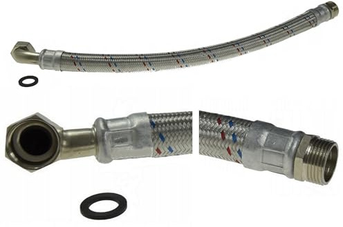 Tuyau de Raccordement 70 cm Flexible - Tube Tressé Anti-vibration 1 x 1 - Acier Inoxydable EPDM - pour Pompe à Eau Réservoir Hydrophore, Systèmes Liés à L'eau au Chauffage et à la Climatisation 0,7m