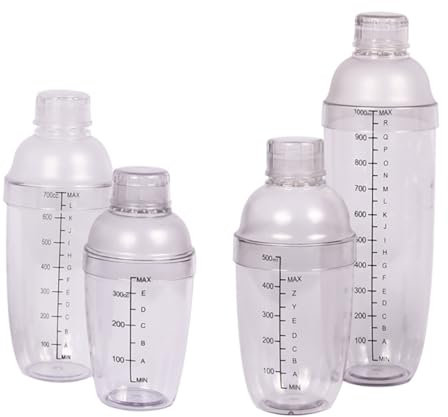 Alipis 4piezas Coctelera De Plástico Transparente Con Para Bar Para Cócteles Casa o Fiestas