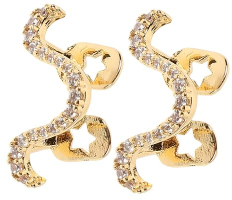 VICASKY 2stücke Glänzende Zirkon Zahngrills Für Frauen Goldene Zahnaccessoires Für Partys Hochzeiten Besondere Anlässe Installieren Kostümzubehör Für Rappen Und Feiern