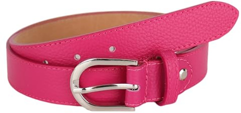 MIRROSI Ledergürtel Damen Herren Gürtel, Made in Italy, 3cm breit (Pink (Silberne Schnalle), 85cm)