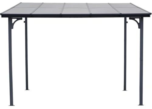 habitat et jardin Anbaupergola Marvin – 3 x 3 m – 304 x 298 x 243 cm – Dunkelgrau