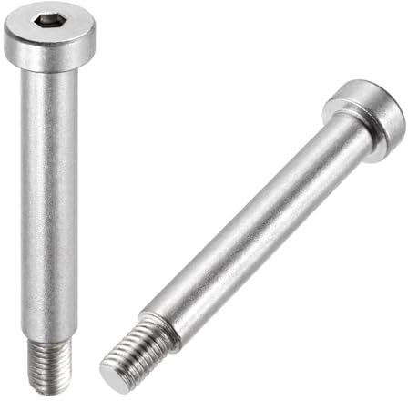 sourcing map 2 bulloni a spalla in acciaio inossidabile 304, 10 mm, diametro spalla 60 mm, lunghezza spalla M8 x 1,25, filettatura esagonale, bulloni a spalla per industrie di macchinari per