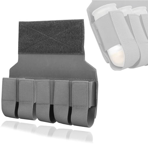 ZFFOZZ Granate M203 Fünffachtaschen, Rauchgranaten-Blitzbombentasche Militärische Taktische Jagd Airsoft Magazinhalter Zubehör(Gray)