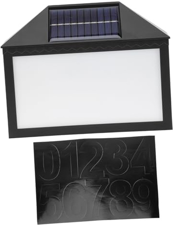 Operitacx 1 Set Solar House Number Lamp LED Outdoor Light Solar Charging Easy Installation Durable Material Includes Number Letter Stickers for Home Address Visibility