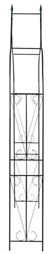 Arche de rosiers en fer et plastique revêtu par pulvérisation - Vert foncé - 120 x 38 x 258 cm - Arche de jardin stable pour plantes grimpantes, roses et fleurs - Parfait pour les jardins, les allées