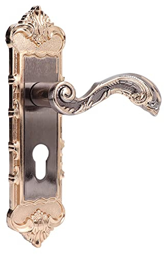 Aoresac Sturdy Vintage Door Lock with Non-slip Handle for Bedroom, Bathroom, Office, Gate, Home. Ideal Security Lock Set for Interior Rooms, Decrease Friction, No Sagginess