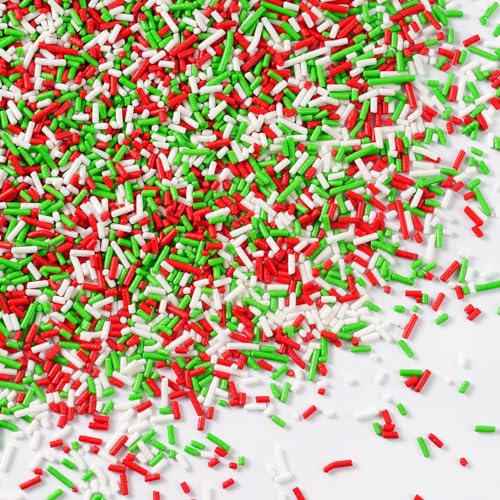 Sujoygar Weihnachten Streusel Backfeste, 130g Essbare Zuckerstreusel für Kuchen Backfeste Muffin Cupcake, für Weihnachten Christmas Hochzeiten Kommunion und tägliche Kuchendekorationen