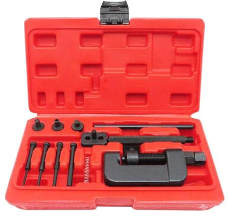 Brift à Outils Universal Chain Breaker et Riveter avec boîtier de Transport Compatible avec Les chaînes de VTT de vélo de Moto