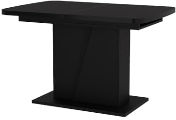 Vicco Esstisch Fenaro, Schwarz, 120-160 x 80 cm | ausziehbar, ausziehbar mit Einlegeplatte für flexible Tischgrößen