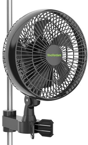 6 Zoll Grow Ventilator mit Clip, EC-Motor, oszillierend, Schwarz | IP54, bis 2200 U/min, 5-Blatt-Design, natürlicher Luftstrom, sichere Befestigung an Grow-Tent-Stangen