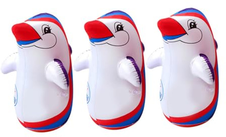 UTHCLO Aufblasbare PVC Pinguin Spielzeuge 3 Stück Kreatives Cartoon Kippspielzeug Stabil und Einzigartig für Kinder für Spiel und Übung im Garten oder Badewanne
