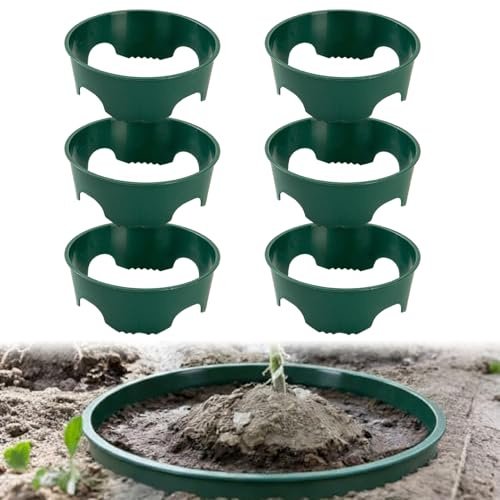 Vervevum 6er-Pack Pflanzenringe für Gärten im Freien, 21, 8 x 7, 9 cm, Pflanzenstützringe für Wasserspeicherung, Wurzelschutz, Ring