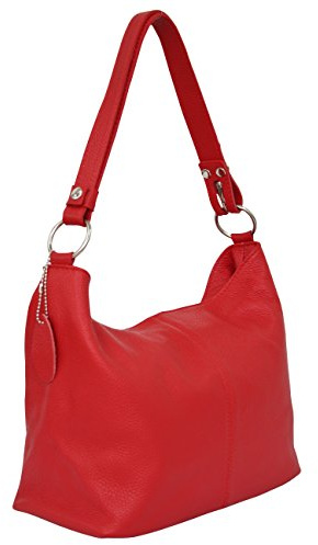 AMBRA Moda Damen Leder Handtasche Schultertasche Umhängetasche Hobo bag GL005