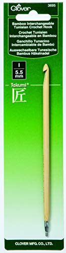 Clover Bamboo Interchangeable Tunisian Crochet Hook - Size I/5.5mm (Takumi)