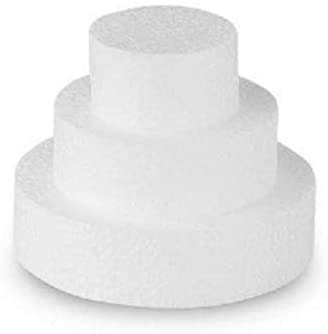 ARCOBALENOPARTY Set da 3 Basi di Polistirolo Tondo Altezza 10 cm(1 Polistirolo 20 cm h10-1 Polistirolo 30 cm h10-1 Polistirolo 40 cm h10)
