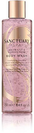 Sanctuary Spa Shower Gel, White Lily and Damask Rose Body Wash, Vegan and Cruelty Free 250ml