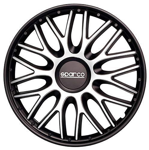 Sparco Set Copricerchi 4 Pezzi Roma 15 Pollici Argento/Nero