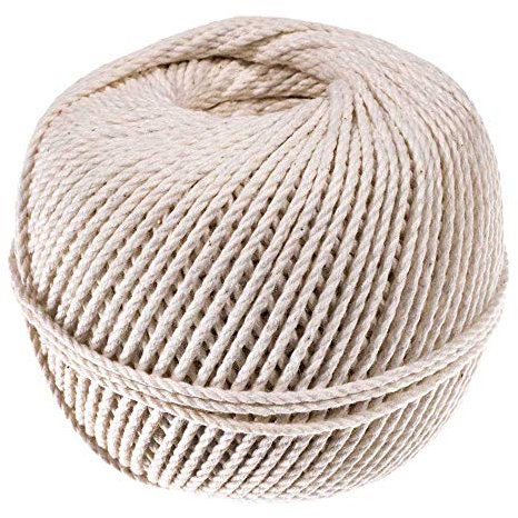 Cuerda de algodón de 3 hebras (3 mm x 120 pies) – Línea Mason, línea de tiza, cordel de Sena, sujeta los nudos de forma segura