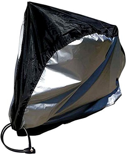 NANANA Telo Copribici, 210t Copertura per Bicicletta Impermeabile Antipolvere Protezione UV Bicicletta Copertura Protettiva, Impermeabile Anti Polvere Anti-UV Resistente(200x75x115 Cm),Blacksilver