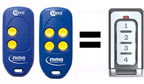 Ersatz Fernbedienung Handsender für Roma Certo 868,5 MHz MT87A3-2 MT87A3-4