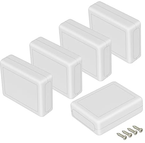 LeMotech Projektbox 5 Stück ABS Kunststoff Elektrische Projektkoffer Kleine Abzweigdose für Elektronik Weiß 3,54 x 2,75 x 1,10 Zoll (90 x 70 x 28 mm)