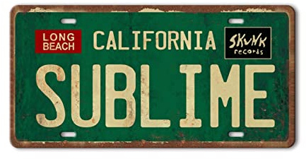 Vintage Metal Tin Sign Long Beach California Sublime Poster Grunge Hippie Room Decor Rock Band Posters Sublime Tapestry Funny Street Signs For Bedroom Wall Aesthetic 90s Bathroom Sign 12 X 6 Inch