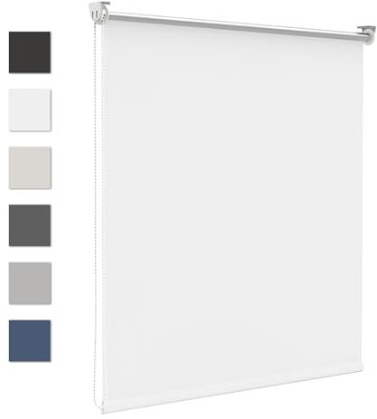 Grandekor Thermorollo ohne Bohren Verdunkelnd 40x120cm(BxH) Weiß Fensterrollo Innen ohne Bohren Sichtschutz und Sonnenchutz Klemmfix Rollo, (Stoffbreite ca.35cm)