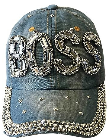Popfizzy Bling Boss Baseballkappe für Frauen, beste Boss-Geschenke für Frauen, Strass-Boss-Hut, Geschenke für Boss-Frauen