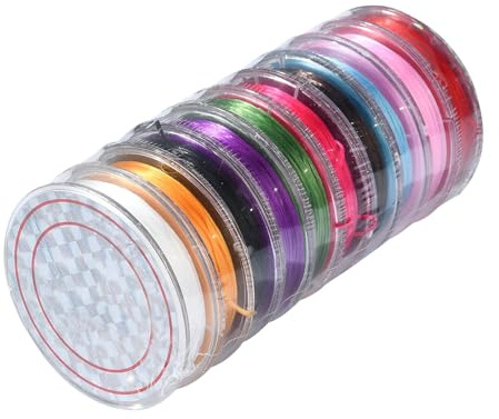 UR URLIFEHALL 10 rullar platt elastisk kristallsträng 0,8 mm elastiskt snöre snöre stretchigt pärlband för gör-det-själv smyckestillverkning hantverk 10 m/rulle