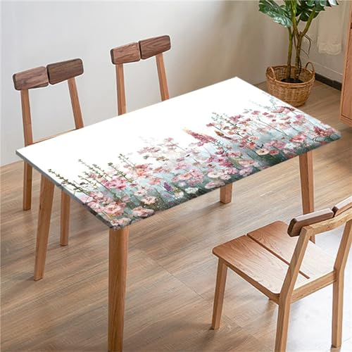 Morbuy 3D Rechteckige Elastische Tischdecke, Rechteckig Tischdecke mit Gummizug Spanntischdecke Gartentischdecke für Picknick Camping Partys (Garten,4.9FT/180x140cm)