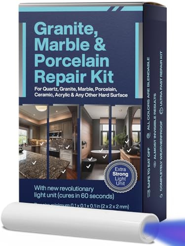 Graniet Kit de réparation DIY (transparent, zwart & acrylique) – Herstel uw defect en tant que professionnel | Idéal pour les réparations de meeste | Réparateur de stukjes cassés en quelques minutes