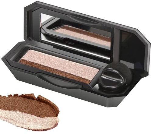 Tavolozza della palette di ombretto Tavolozza di ombretto 2 Colori Trucco da tavolozza per ombre per occhio con piccolo pennello Sponge impermeabile e di lunga durata di ombretto a due toni portatili