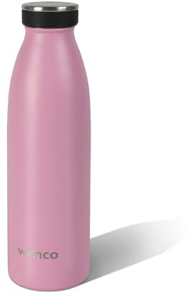 Vattenflaska i rostfritt stål wenco falmingo rosa – 500 ml – perfekt för barn, BPA-fri, läckagesäker, lämplig för kolsyra – liten termosflaska för bubblor, sport, skola, fitness
