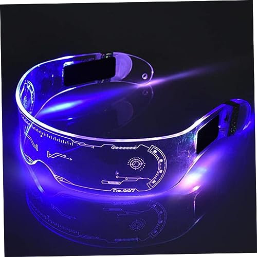 Jorzer Halloween Glasses LED Neon Glasses Punk Light Up Glasses Glow In The Dark Glasses Futuristic Electronic Visor Glasses for Party, Disco, DJ, Music, Concert, Live, Fancy Dress