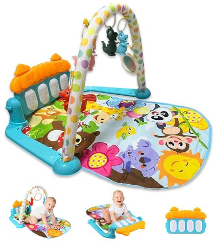 ULIVIOR Play Mat with Piano Keyboard & Toys – Soft Floor Gym for Newborns & Toddlers – Sensory Mat for Tummy Time & Floor Play